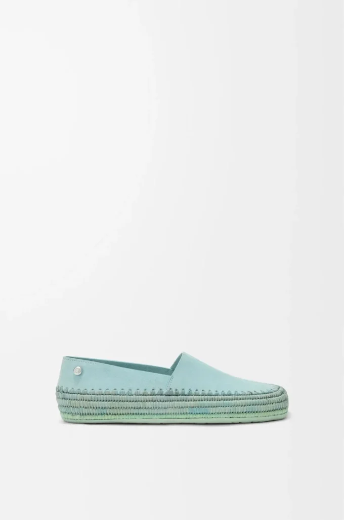 Zapatillas Rio de ante y rafia azul claro Zapatillas Rio de ante y rafia azul claro