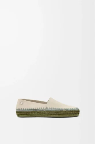 Zapatillas Rio de ante y rafia Gris claro