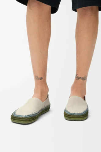Zapatillas Rio de ante y rafia Gris claro
