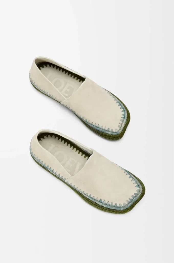 Zapatillas Rio de ante y rafia Gris claro
