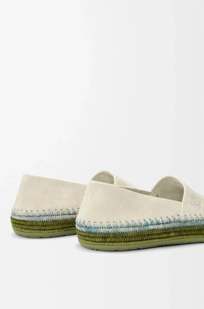 Zapatillas Rio de ante y rafia Gris claro