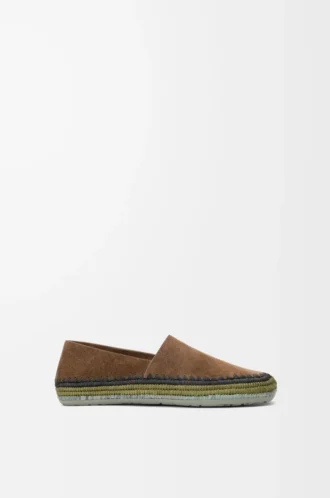 Zapatillas Rio de ante y rafia marrón
