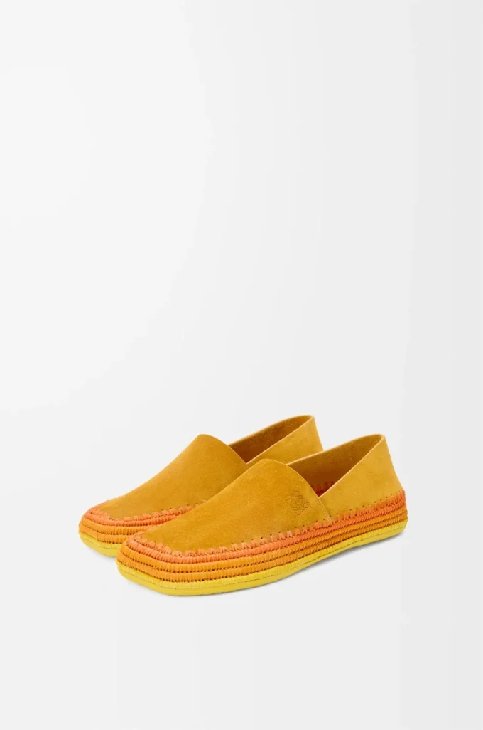 Zapatillas Rio de ante y rafia Naranja