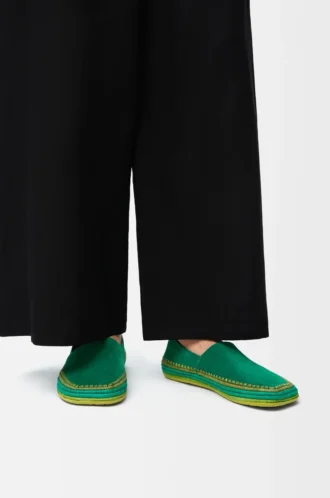 Zapatillas Rio de ante y rafia Verde