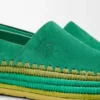 Zapatillas Rio de ante y rafia Verde