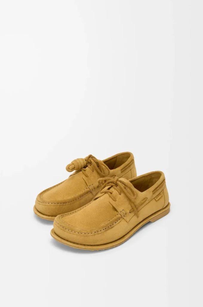 Zapato náutico Campo en ante de piel de becerro color tabaco medio