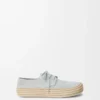 Zapatos con cordones Rio de ante y rafia Gris claro