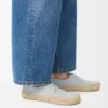 Zapatos con cordones Rio de ante y rafia Gris claro