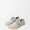 Zapatos con cordones Rio de ante y rafia Gris claro