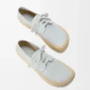 Zapatos con cordones Rio de ante y rafia Gris claro