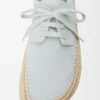 Zapatos con cordones Rio de ante y rafia Gris claro