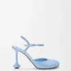 Zapatos de salón con correa al tobillo Toy en ante azul bebé adornado con pedrería