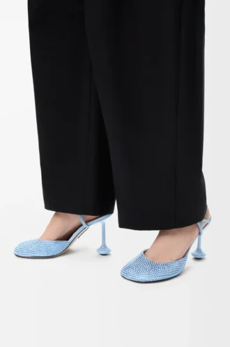 Zapatos de salón con correa al tobillo Toy en ante azul bebé adornado con pedrería