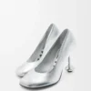 Zapatos de salón Toy en piel de cordero laminada Plata Zapatos de salón Toy en piel de cordero laminada Plata