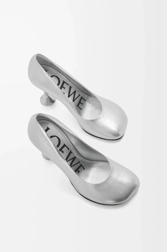 Zapatos de salón Toy en piel de cordero laminada Plata Zapatos de salón Toy en piel de cordero laminada Plata