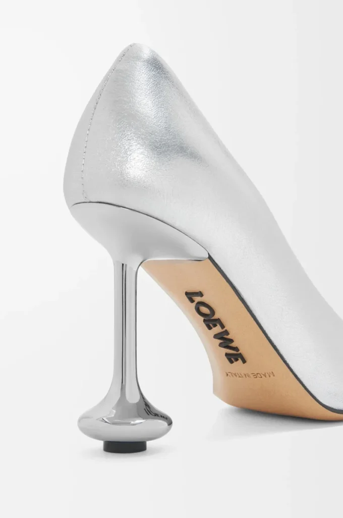 Zapatos de salón Toy en piel de cordero laminada Plata Zapatos de salón Toy en piel de cordero laminada Plata